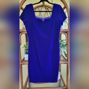 Vintage 90s jewel tone Velvet Dress ILGWU tagged